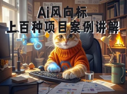 Ai风向标-附100种项目案例玩法-0基础小白到大神ai视频商业应用教学,速发云资源网