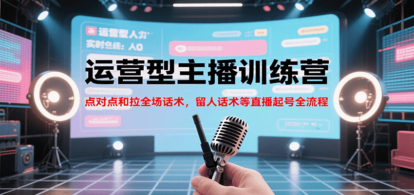 运营型主播训练营，点对点和拉全场话术，留人话术等直播起号全流程(更新8月),速发云资源网