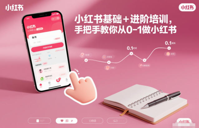 小红书基础+进阶培训，手把手教你从0-1做小红书,速发云资源网