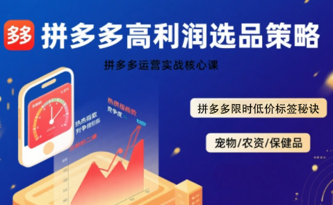 久号老师·拼多多选品暴利技术实战课,速发云资源网