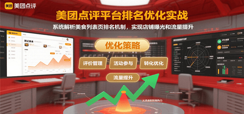 美团点评平台排名优化实战，系统解析美食列表页排名机制，实现店铺曝光和流量提升,速发云资源网