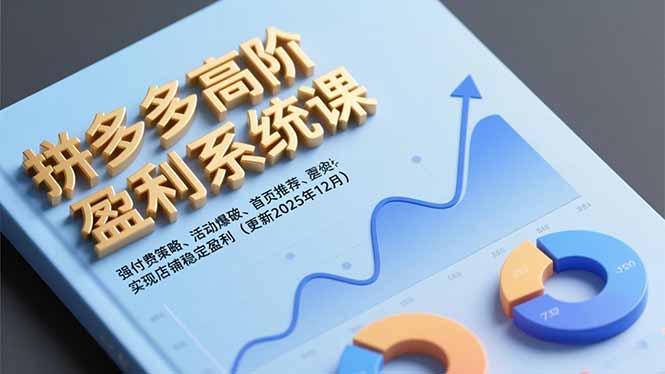 拼多多高阶盈利系统课，强付费策略、活动爆破、首页推荐，实现店铺稳定盈利(更新12月,速发云资源网