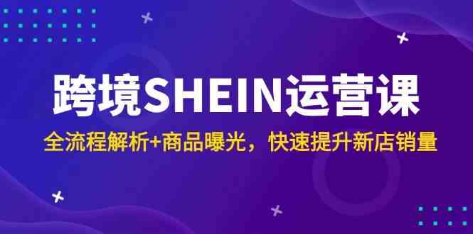 跨境SHEIN运营课，全流程解析+商品曝光，快速提升新店销量,速发云资源网