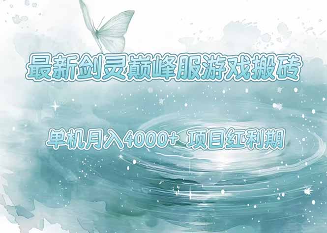 最新剑灵巅峰服游戏搬砖，项目红利期，单机稳定4000+操作简单好上手,速发云资源网