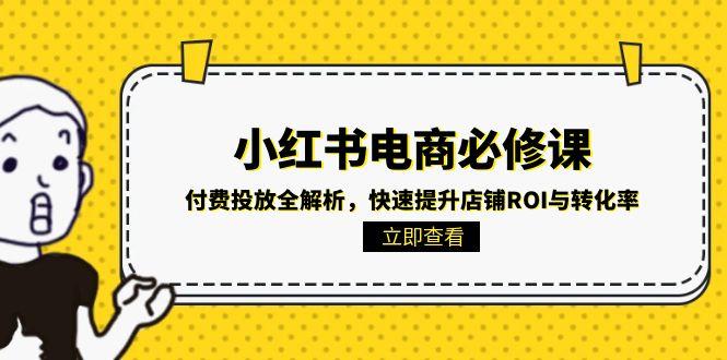 小红书电商必修课：付费投放全解析，快速提升店铺ROI与转化率,速发云资源网