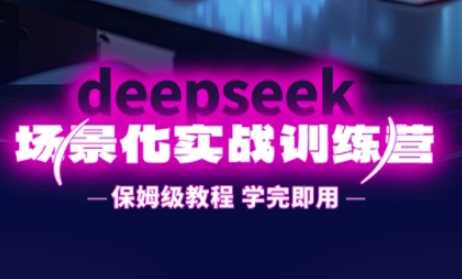 DeepSeek场景化实战训练营，保姆级教程，学完即用，手把手教你用DeepSeek提升效率,速发云资源网