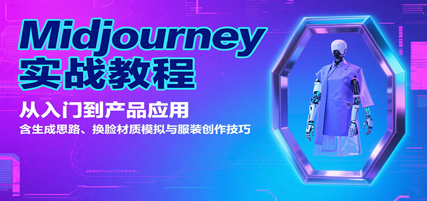 Midjourney实战教程：从入门到产品应用，含生成思路、换脸材质模拟与服装创作技巧,速发云资源网