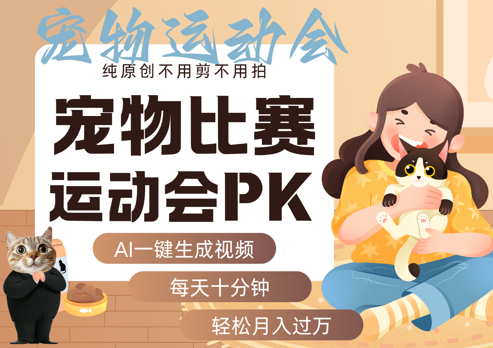 AI萌宠运动员跳水 射击 篮球 足球比赛 每天十分钟 附详细提示词文案库 代替做…,速发云资源网