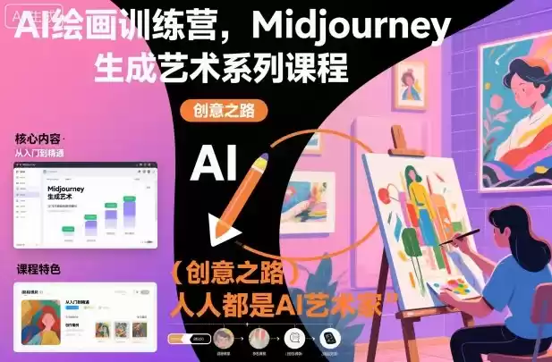 AI绘画训练营，Midjourney生成艺术系列课程，人人都是AI艺术家,速发云资源网