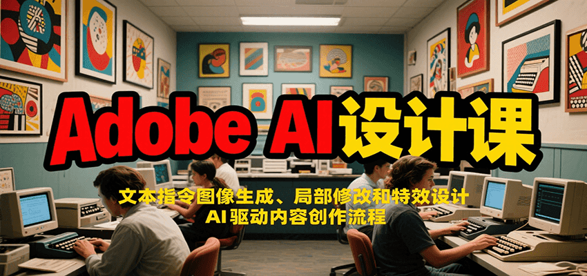 Adobe AI设计课：文本指令图像生成、局部修改和特效设计，AI驱动内容创作流程,速发云资源网