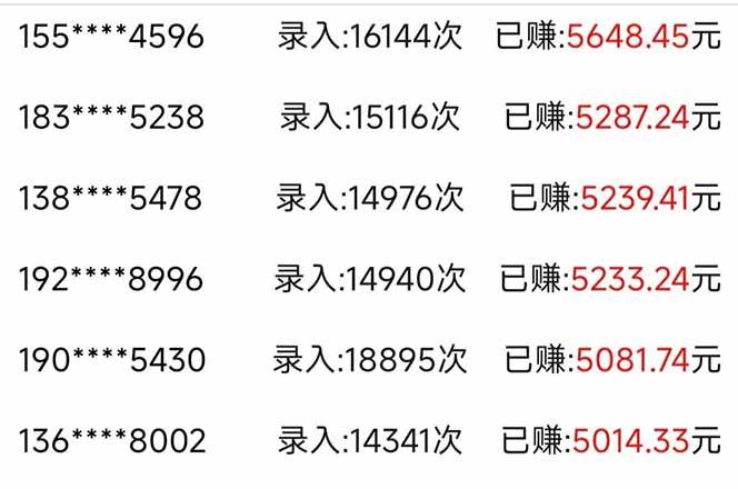 （14540期）信息录入，几秒一单，只需一部手机，小白轻松上手，日入500＋,速发云资源网