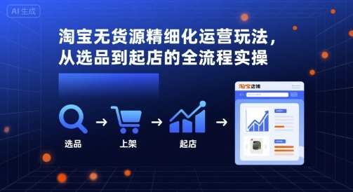 淘宝无货源精细化运营玩法，从选品到起店的全流程实操,速发云资源网