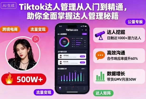 Tiktok达人管理从入门到精通，助你全面掌握达人管理秘籍,速发云资源网