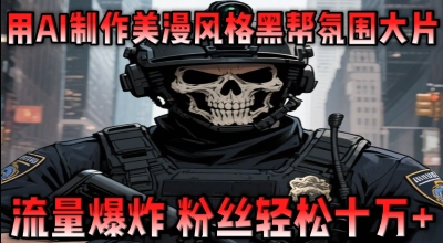 用AI制作美漫风格黑帮氛围大片，流量爆炸，粉丝轻松十W+,速发云资源网
