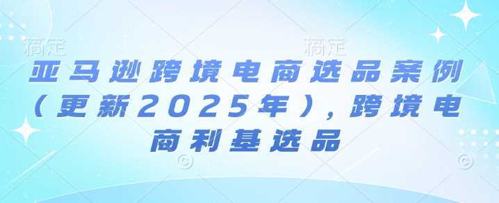 亚马逊跨境电商选品案例(更新2025年2月)，跨境电商利基选品,速发云资源网