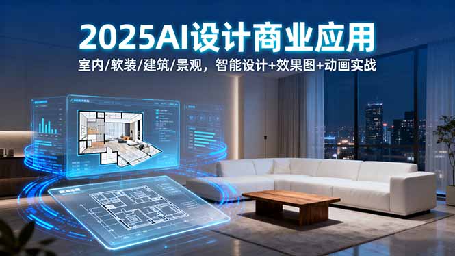 2025AI设计商业应用：室内/软装/建筑/景观，智能设计+效果图+动画实战,速发云资源网